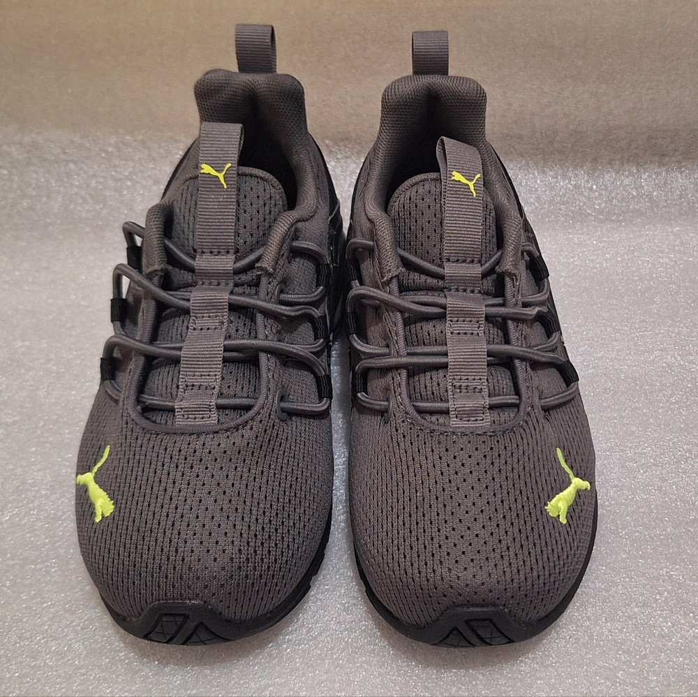 NWOT Puma Gray Sneakers with Neon Accents